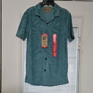 Men's Teal Casual Button Down Shirt